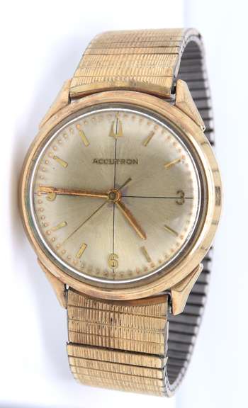 Bulova Accutron 10kt Goldfilled Turning Fork Quartz Watch