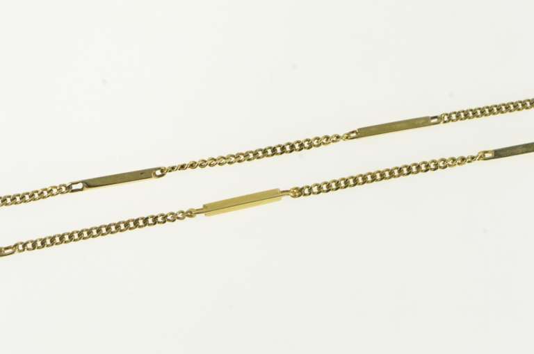 14K Yellow Gold 1.3mm Squared Cable Link Retro Chain Necklace