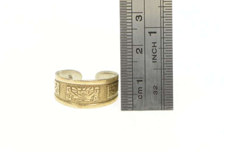 Gold Filled Peruvian Motif Tribal Pattern Band Ring