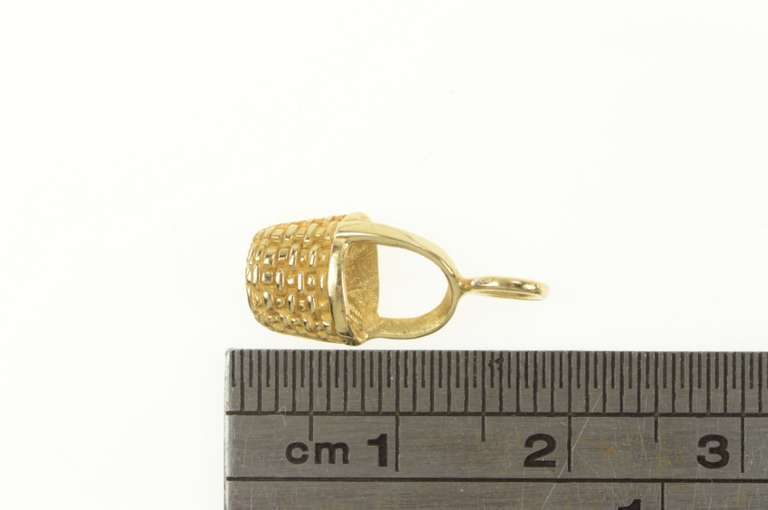 14K Yellow Gold Longaberger Fruit Basket Vintage Charm/Pendant