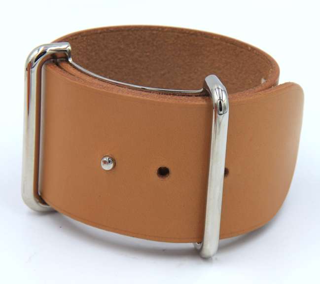 Hermes Designed Wide Leather Cuff Bracelet