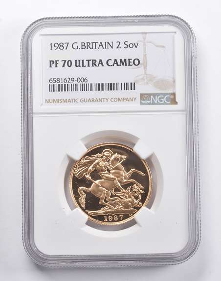 PF70 UCAM 1987 Great Britain 2 Sovereign NGC