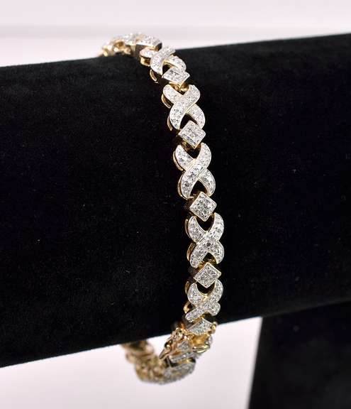 Vermeil X's And O's Bracelet In Sterling Silver