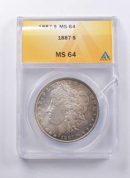 MS64 1887 Morgan Silver Dollar ANACS