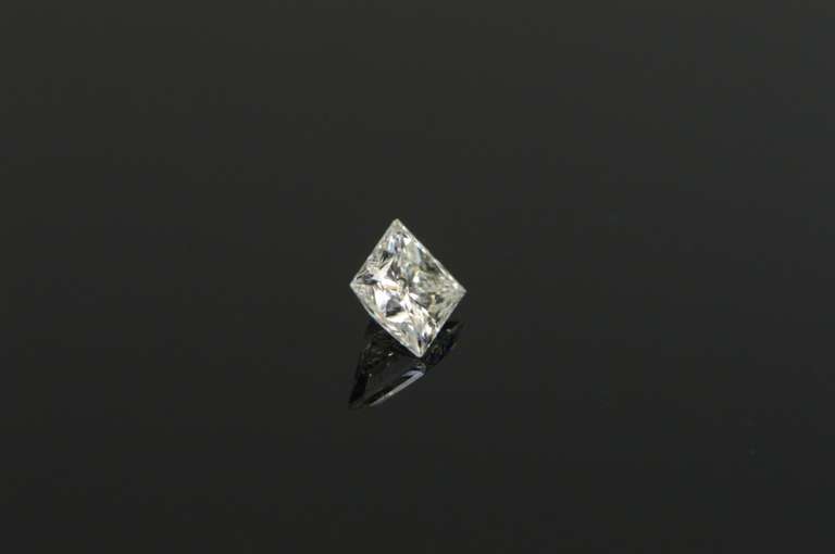 GIA 0.39 Ct Princess Cut F Color SI2 Clarity Diamond