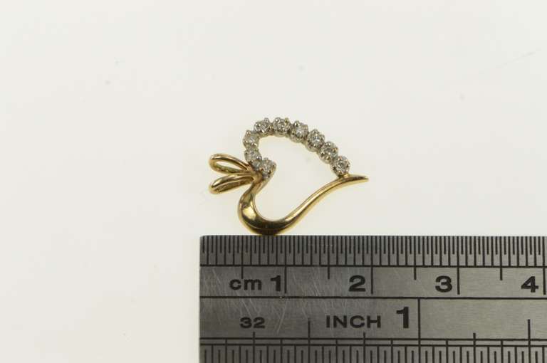10K Yellow Gold Diamond Classic Heart Love Symbol Pendant