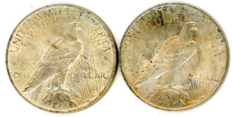 Two Different Peace Silver Dollars: 1922 & 1923