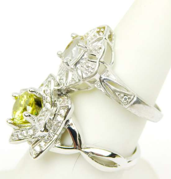 2 Ornate Sterling Silver Rings