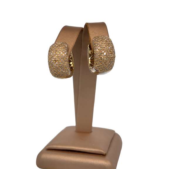 2.0 CARAT DIAMOND EARRINGS IN 14KT SOLID TWO-TONE YELLOW & WHITE GOLD