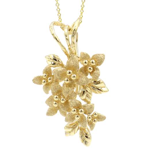 Excellent Earring & Necklace Pendant Set in 14K