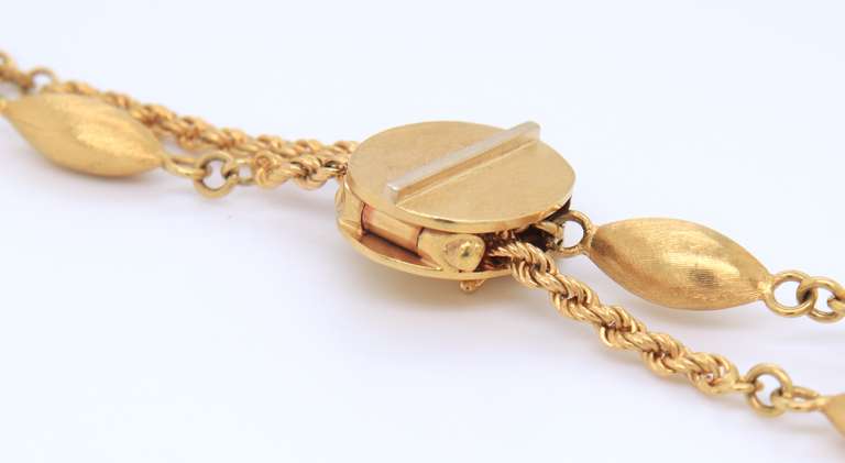 Spectacular 18kt Yellow Gold Vintage Station Chain Belt with Tessels