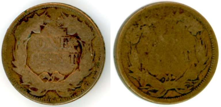 2 Different Flying Eagle Cents: 1857 & 1858