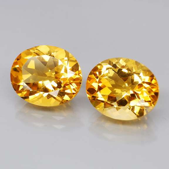 High fire 8.46ct golden yellow Citrine pair