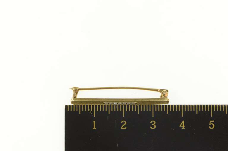 14K Yellow Gold Victorian Seed Pearl Engraved Pattern Bar Pin/Brooch