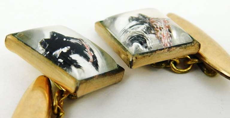 Early Scottie Dog Intaglio Cuff Links