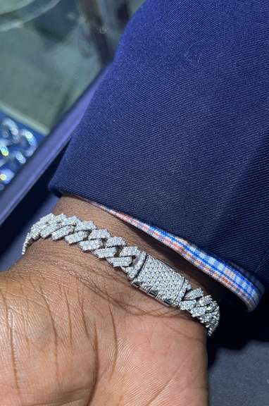 6.05 CARATS T.W. MENS DIAMOND MIAMI CUBAN BRACELET IN 14K WHITE GOLD