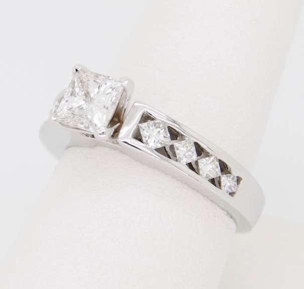 GIA Certified Princess cut Diamond Engagement Ring
