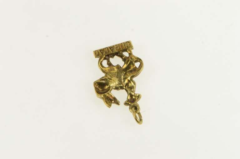 14K Yellow Gold Curacao Caribbean Island Souvenir Donkey Charm/Pendant