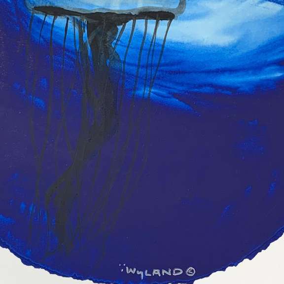Blue Jellyfish Rising by Wyland Original