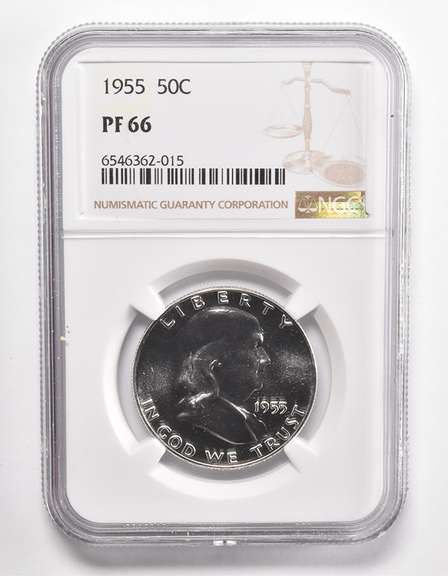PF66 1955 Franklin Half Dollar - Graded NGC