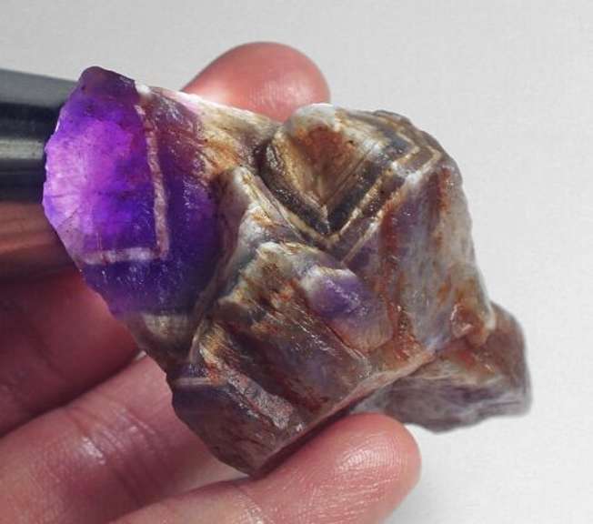 Uncut untreated 230ct Chevron Amethyst