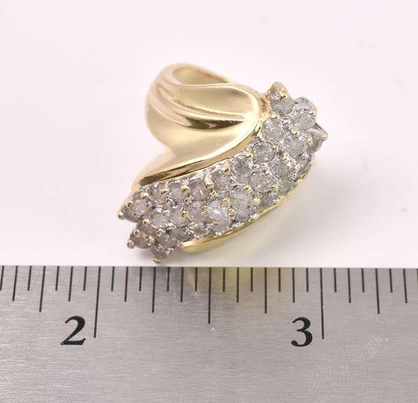 Grand Waterfall Diamond Ring in 14KT Yellow Gold