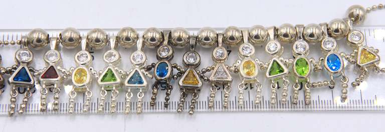 Vintage 925 Sterling Silver Birthstone Childred Figural Necklace