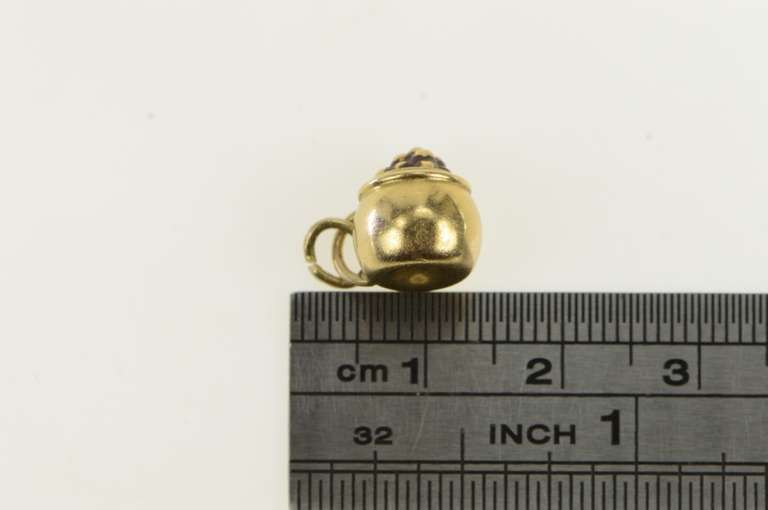 14K Yellow Gold 3D Pot of Gold Bucket End of the Rainbow Charm/Pendant