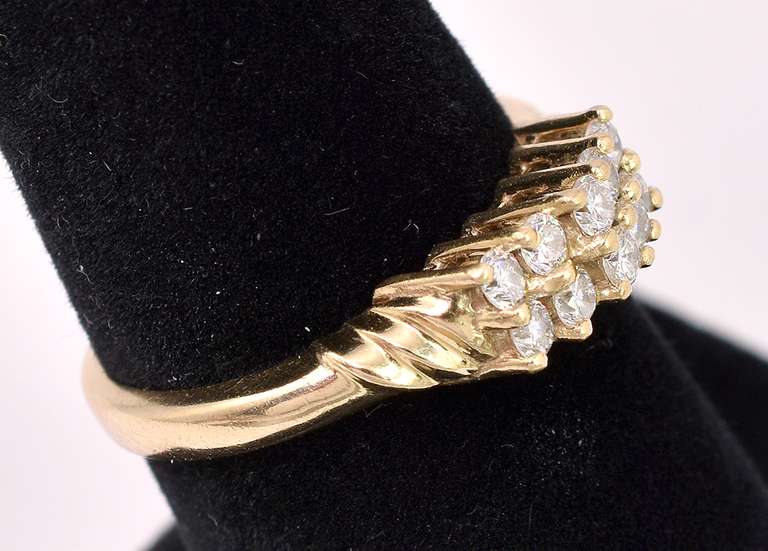 Amazing Diamond Ring In 14K Yellow Gold