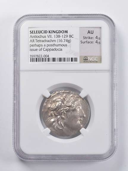 AU 138-129 BC Seleucid Kingdom AR Tetradrachm NGC Ancients