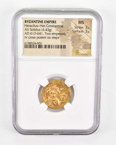 MS AD 613-641 Byzantine Empire AV Solidus - Graded NGC