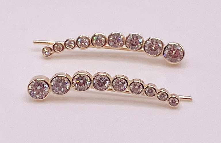 14kt Solid Yellow Gold & Diamond Earrings