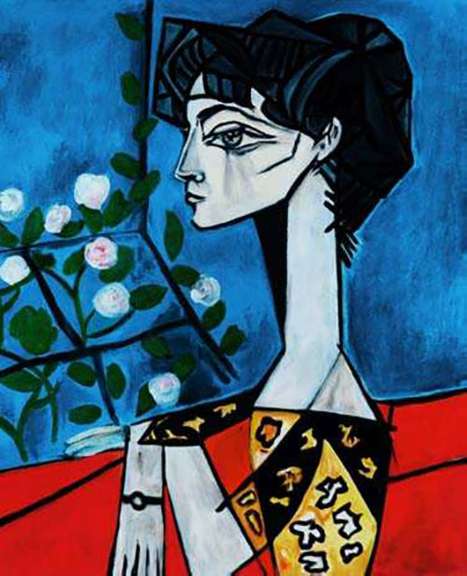 Pablo Picasso, Jacqueline Roque With Flowers