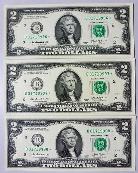 (3) Superb Crisp 2013 $2 Star Replacement Notes New York-Consecutive!