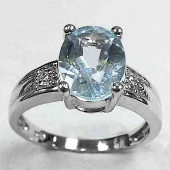 2.28 CT BABY SWISS BLUE TOPAZ SILVER RING