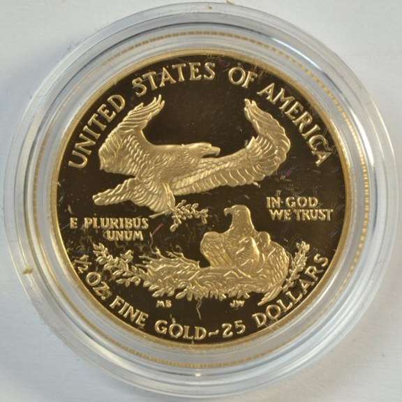 Much better date 1996-W Gem PROOF $25 Gold Eagle. Velvet box/COA