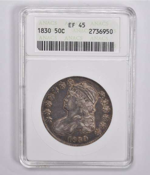 EF45 1830 Capped Bust Half Dollar ANACS