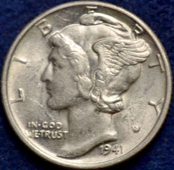 1941 Mercury Dime BU