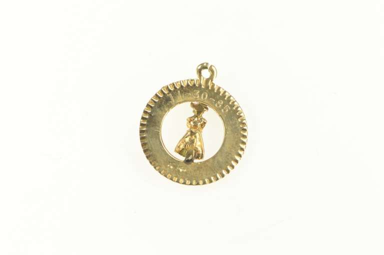 14K Yellow Gold 1960's Matron of Honor Wedding Bridal Charm/Pendant