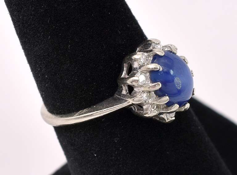 Danity Blue Star Sapphire Ring In 14K Yellow Gold