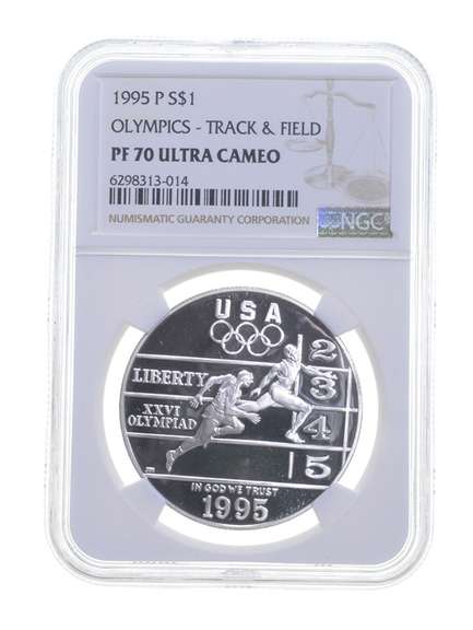 PF70 UCAM 1995-P XXVI Olympiad Track & Field Commem. Silver Dollar NGC
