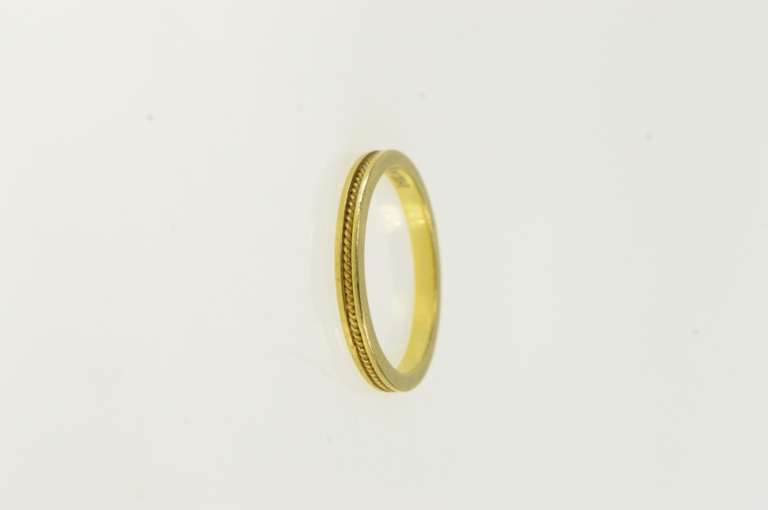 18K Yellow Gold 2.0mm Rope Trim Pattern Wedding Band Ring