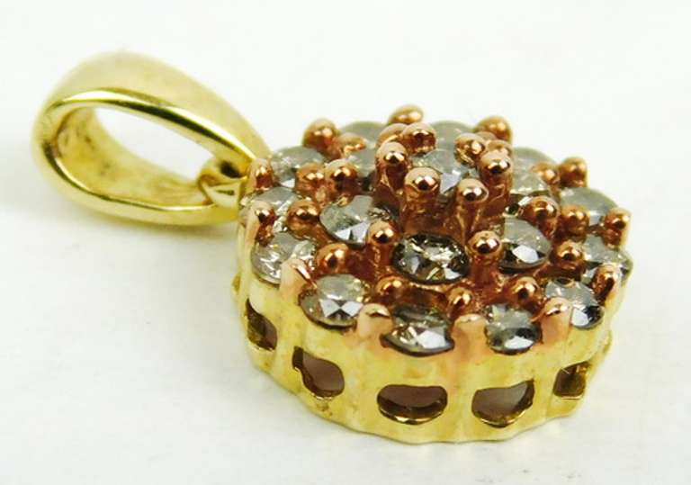 Pretty 10K Multi-Diamond Pendant
