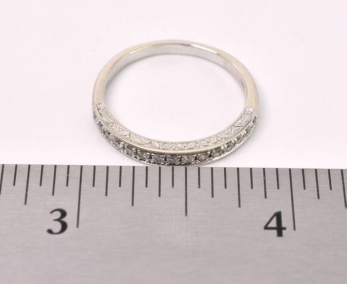 Lovely Diamond Ring In 14K White Gold