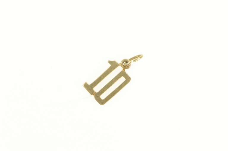 14K Yellow Gold # 10 Number Ten Lucky Cut Out Vintage Charm/Pendant