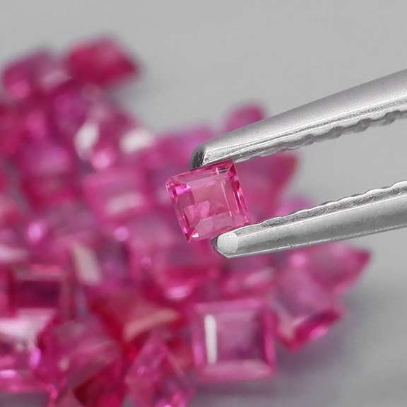 Superb 3.83ct 55 piece princess cut Ruby set