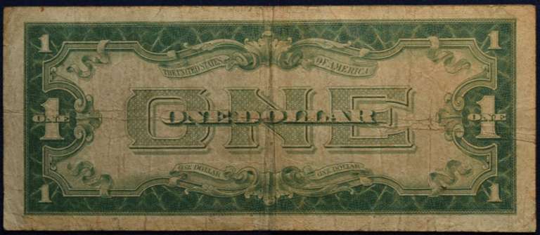 Series 1928 B Funnyback Silver Certificate, Circulated.