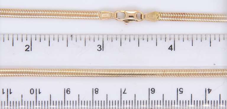Pleasing Yellow Gold 3mm Flat Snake Chain Necklace