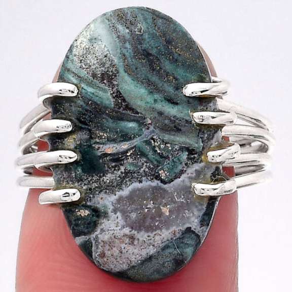 Natural 23.96ct Larsonite Jasper size 8 ring