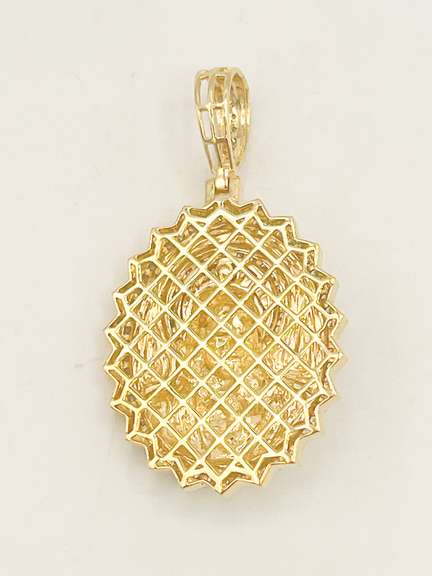 10kt Solid Yellow Gold and Diamond Pendant